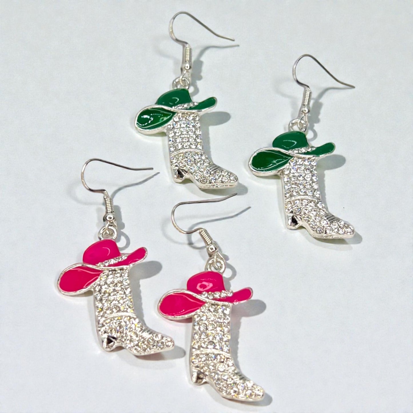 Rhinestone Cowgirl Boot Earrings | Western Rodeo Statement Earrings | Bachelorette Cowgirl Accessories