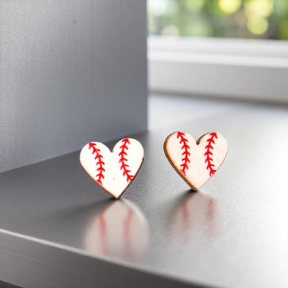 Score Style Points with Heart-Shaped Sports Stud Earrings!