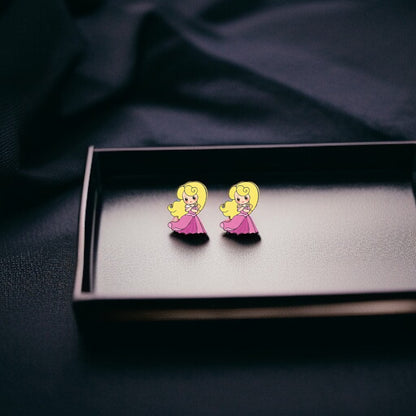 Enchanting Cartoon Princess Stud Earrings - Sparkle Like Royalty! 👑