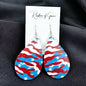 Show Your Patriotic Pride with Our Oversized Patriotic Camo Dangle Earrings!