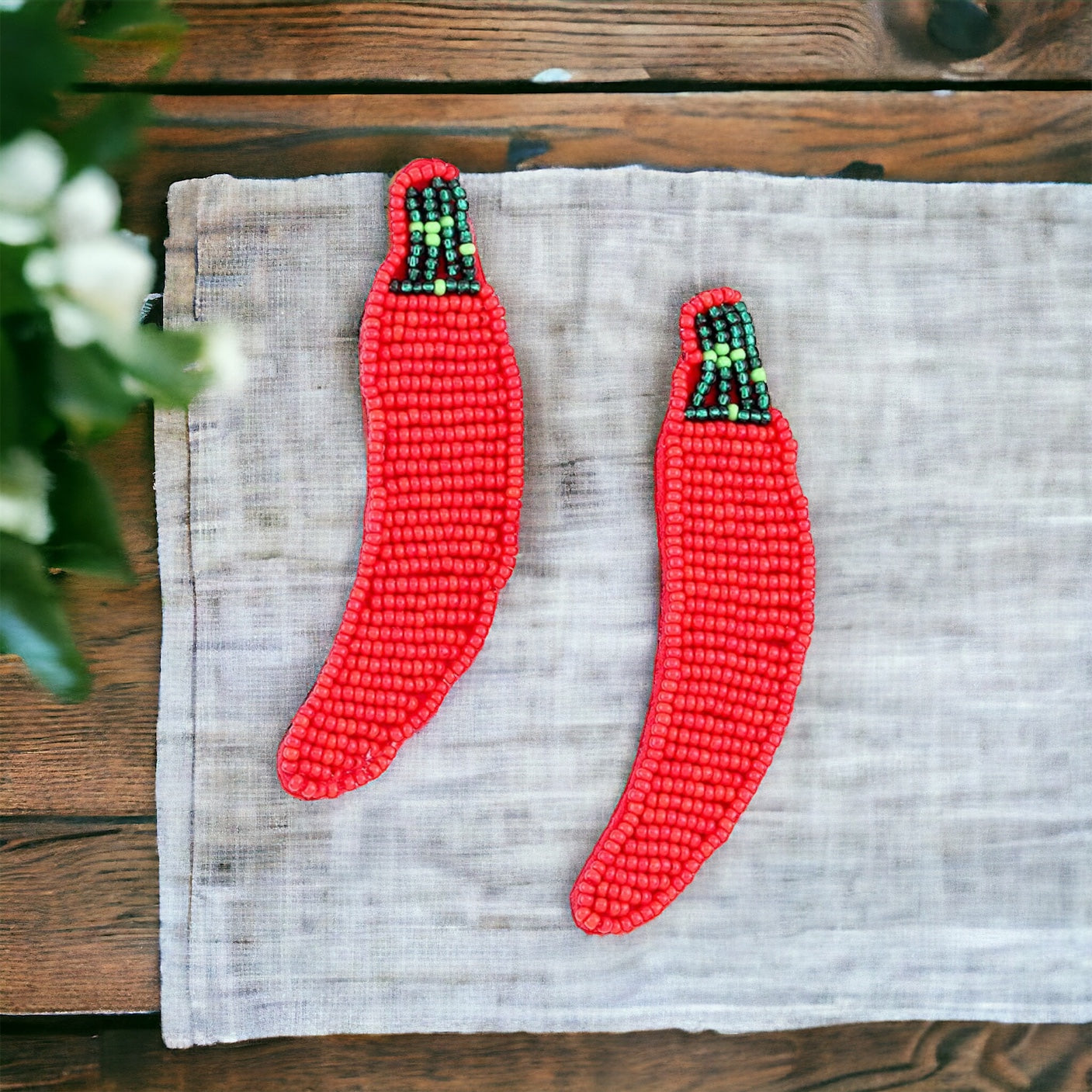 Spice Up Your Style: Fun Beaded Hot Pepper Earrings! 🌶️✨
