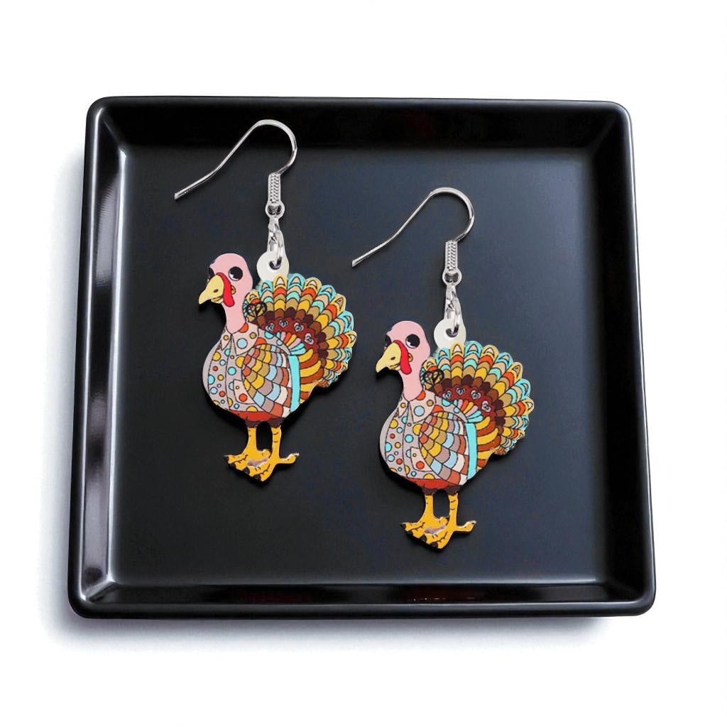 Groovy Gobbler Earrings – Retro Vibes for Turkey Day! 🦃 - Rhythms of Grace Creative