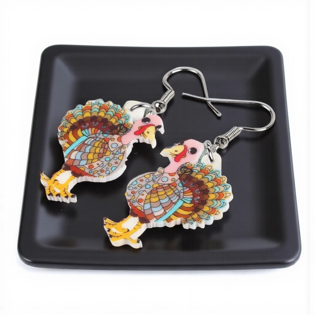Groovy Gobbler Earrings – Retro Vibes for Turkey Day! 🦃 - Rhythms of Grace Creative