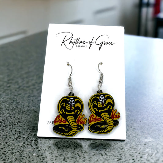 Unleash Your Inner Warrior with Cobra Kai Dangle Earrings!