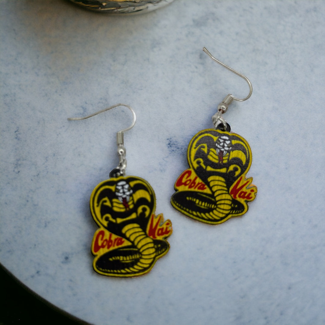 Unleash Your Inner Warrior with Cobra Kai Dangle Earrings!