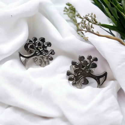 Rooted in Style – Silver Tree of Life Stud Earrings 🌳
