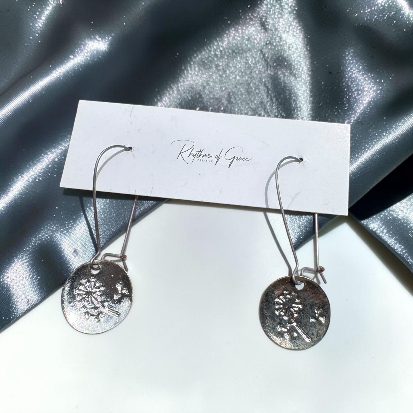 Dandelion Wish Silver Dangle Earrings | Lightweight Nature Inspired Earrings