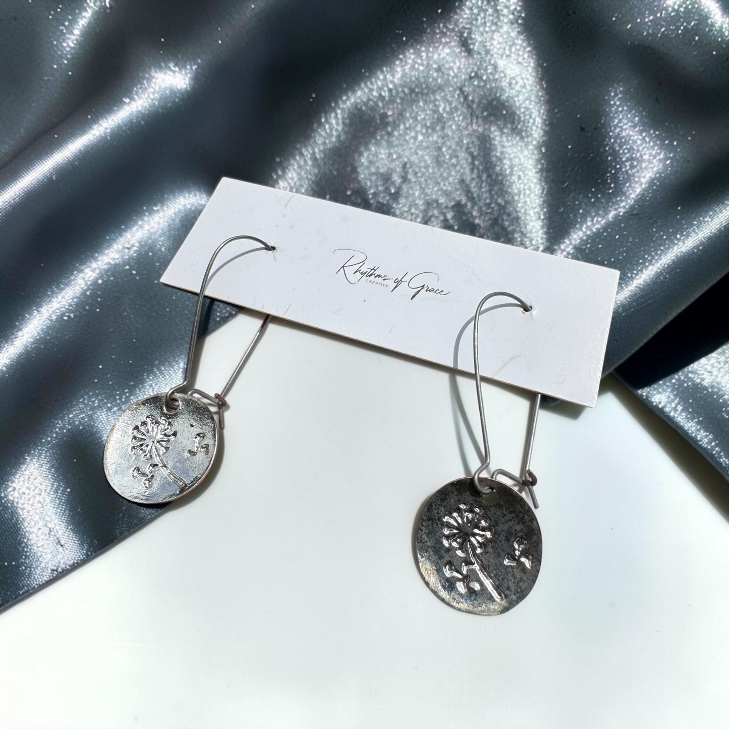 Dandelion Wish Silver Dangle Earrings | Lightweight Nature Inspired Earrings