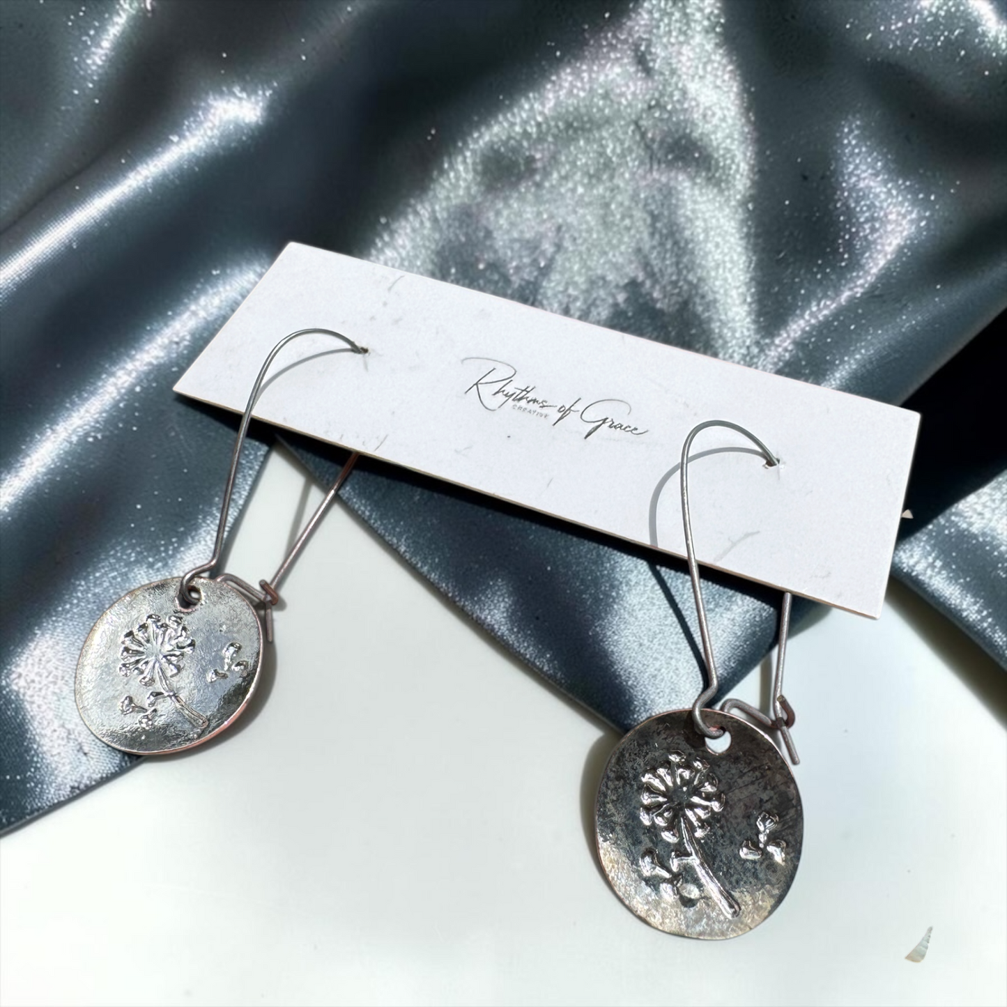 Dandelion Wish Silver Dangle Earrings | Lightweight Nature Inspired Earrings