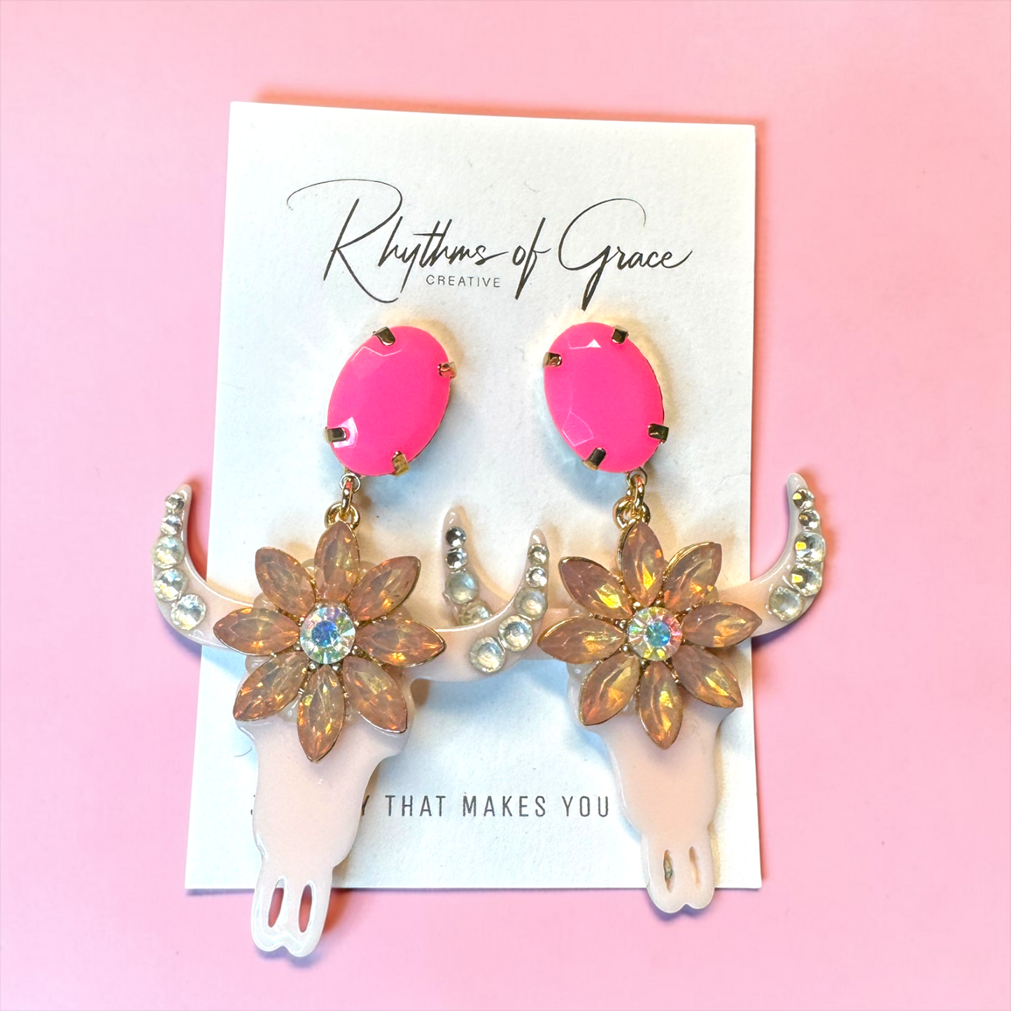 Stunning Western Inspired Rhinestone Dangle Earrings - Boho Jewelry Statement Piece