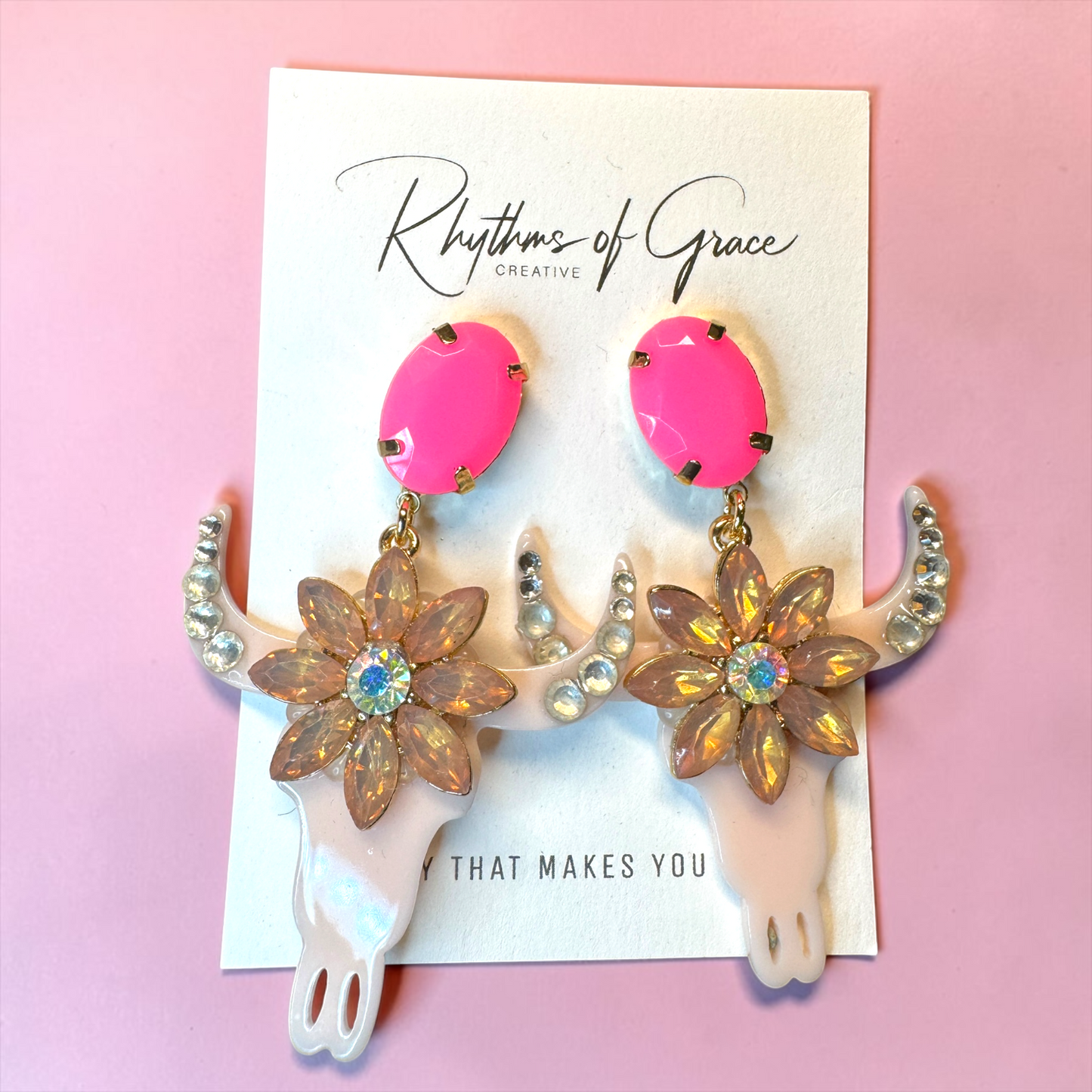 Stunning Western Inspired Rhinestone Dangle Earrings - Boho Jewelry Statement Piece