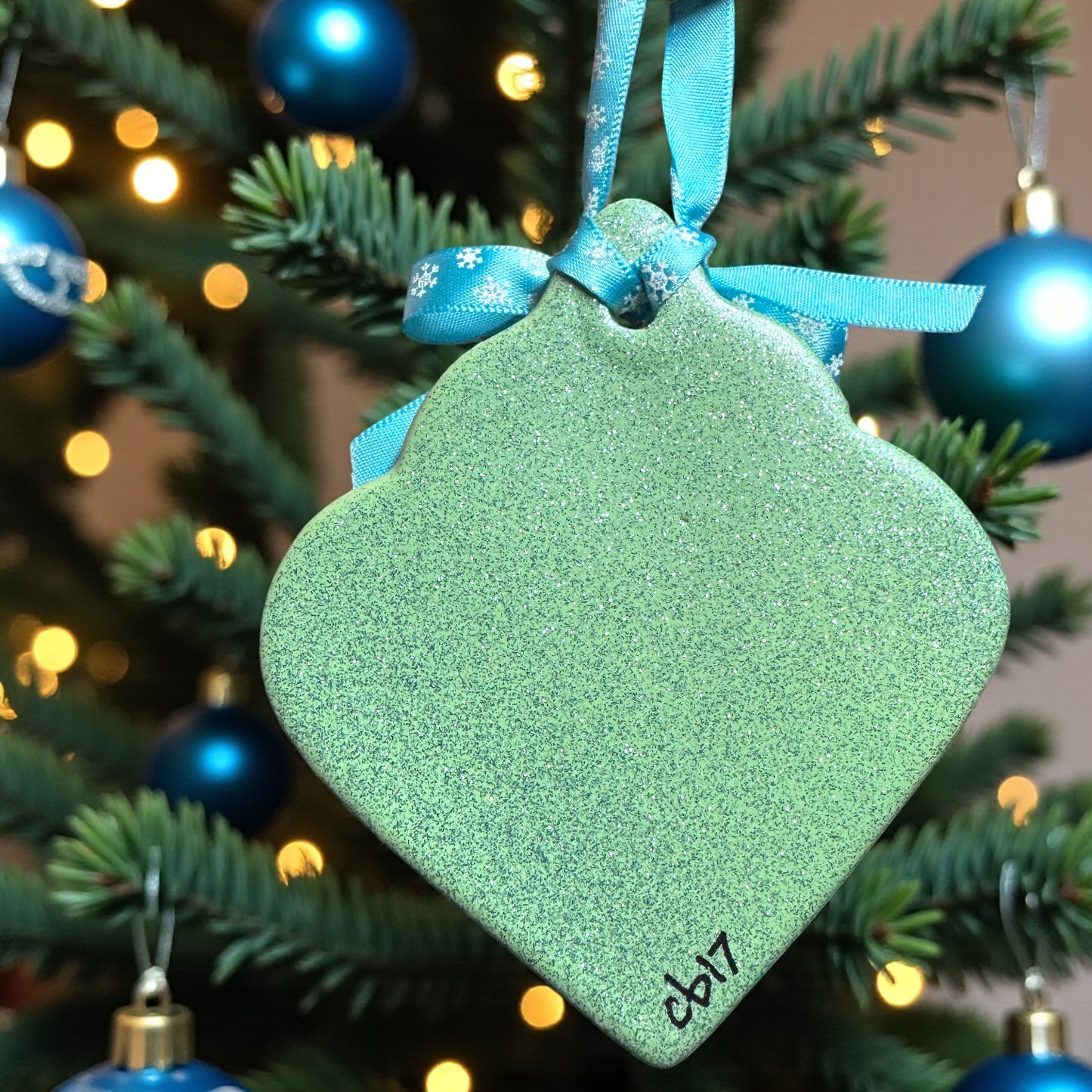 Sparkly Mermaid Ornament – “Be a Mermaid and Make Waves” | Handmade Glitter Ornament | Ocean-Inspired Gift