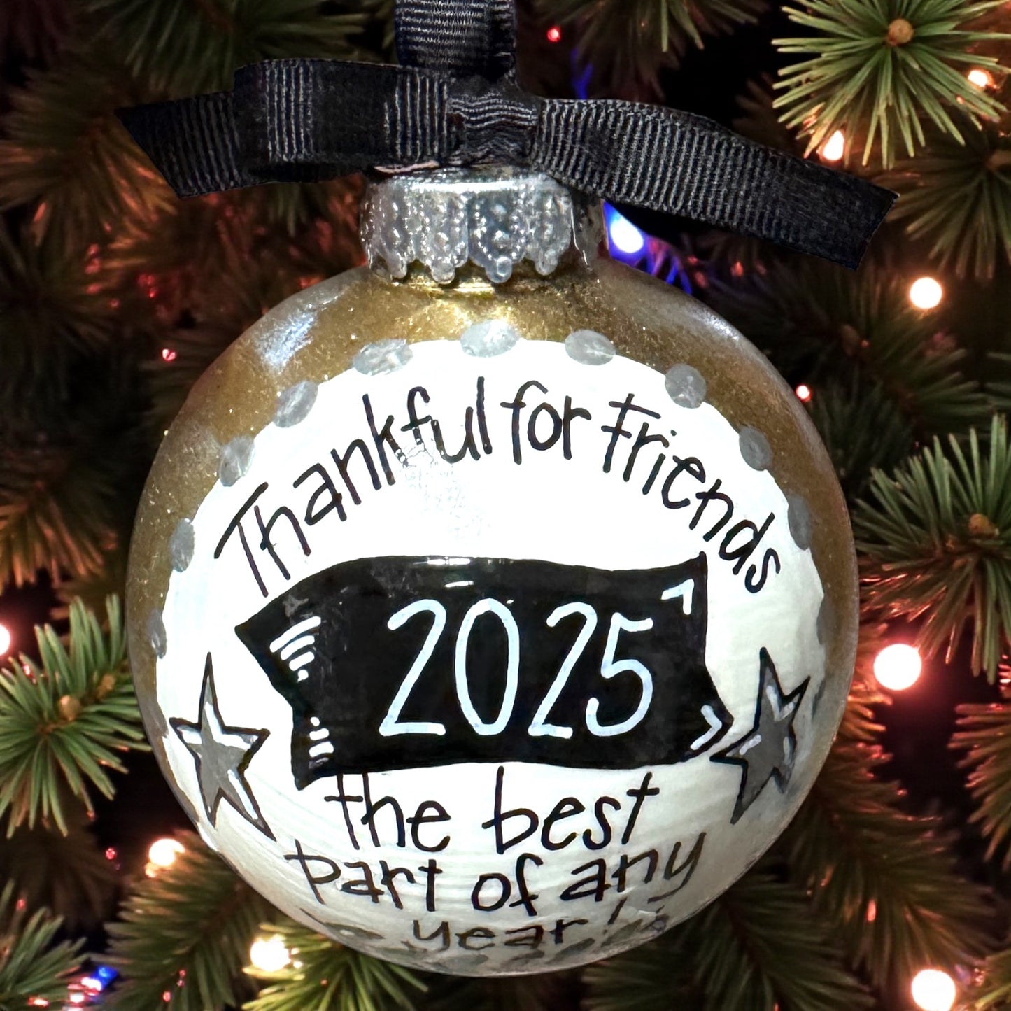 Thankful for Friends Christmas Ornament | Personalized Gift
