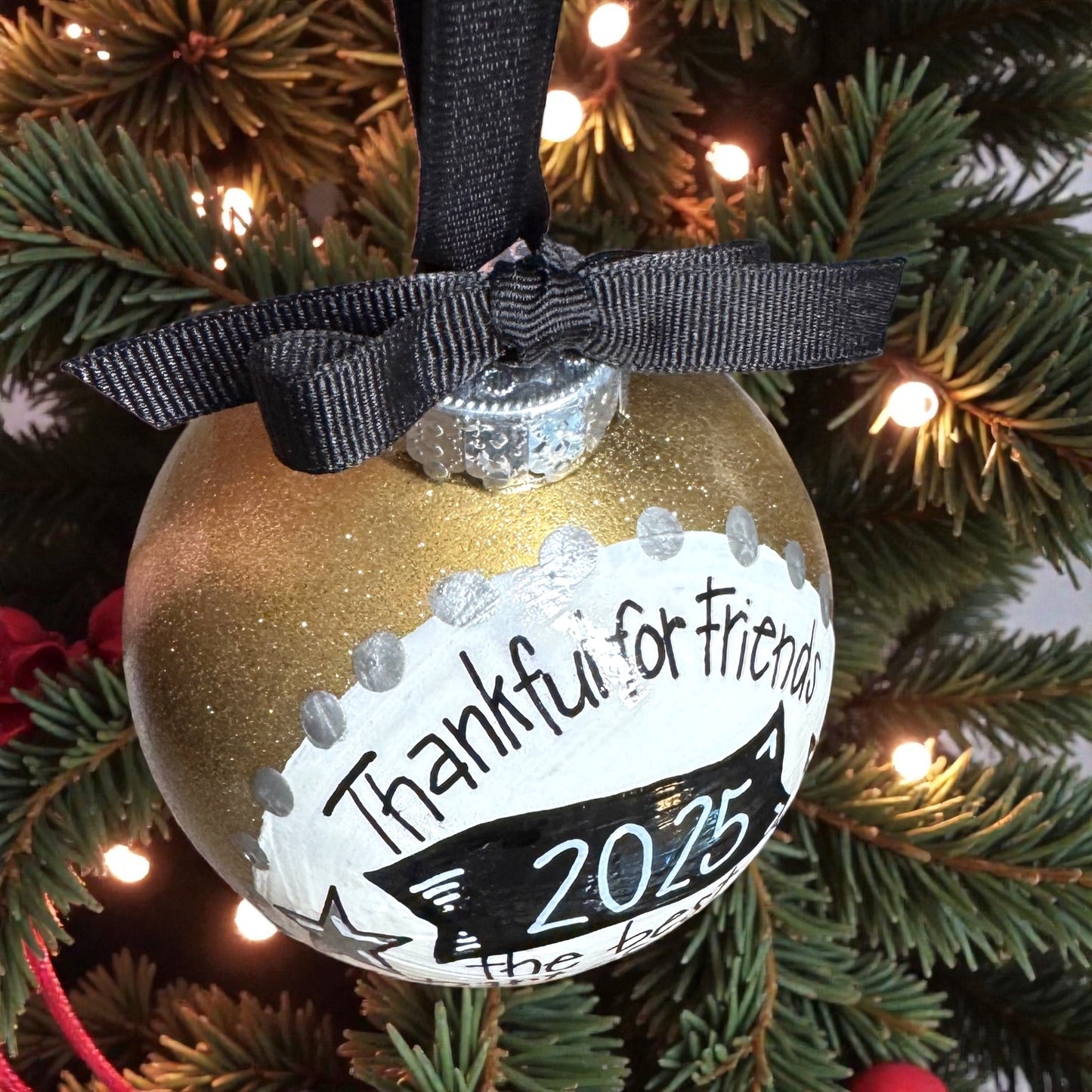 Thankful for Friends Christmas Ornament | Personalized Gift