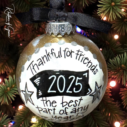 Thankful for Friends Christmas Ornament | Personalized Gift
