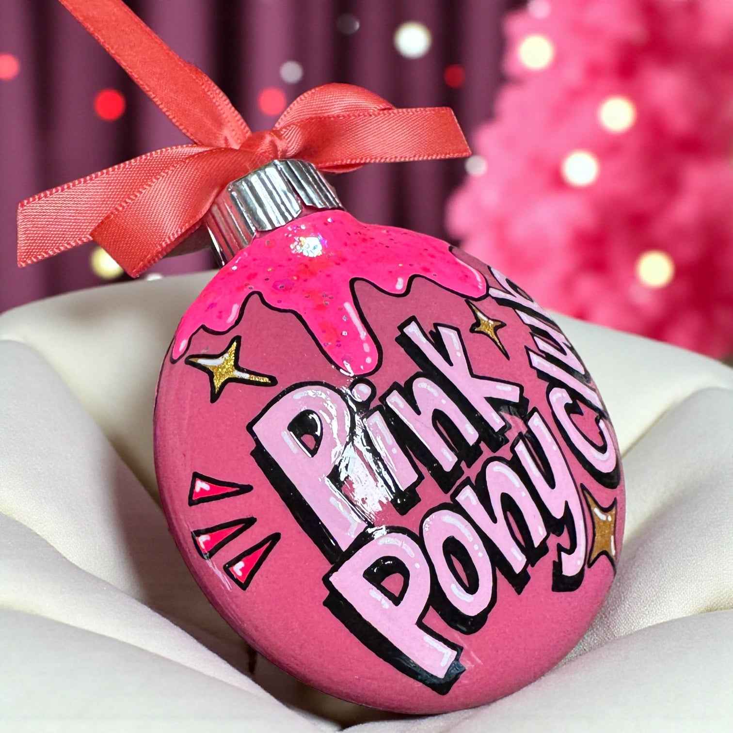 Pink Pony Club Ornament – Hand-Painted, Personalized & Pop-Culture Perfect! 🎀