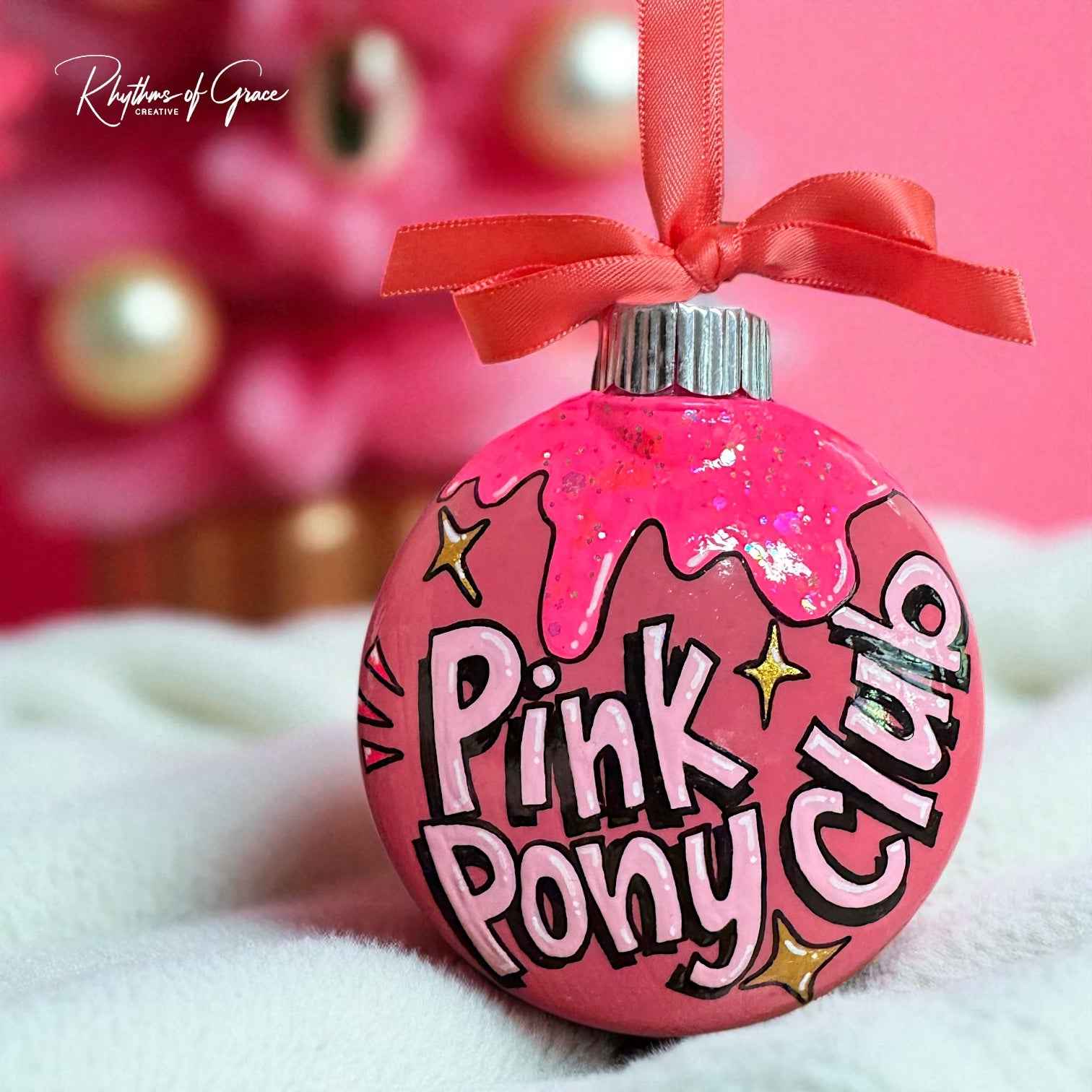 Pink Pony Club Ornament – Hand-Painted, Personalized & Pop-Culture Perfect! 🎀