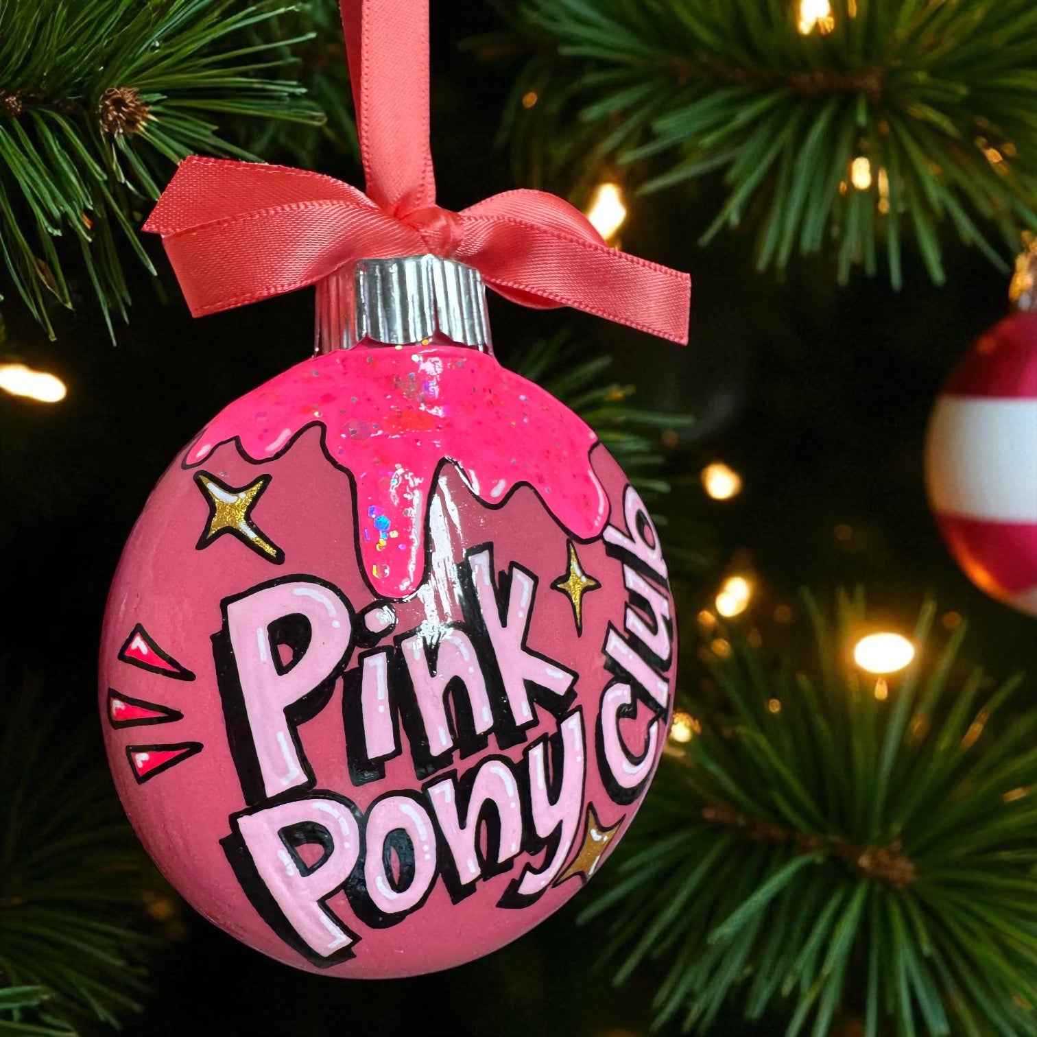 Pink Pony Club Ornament – Hand-Painted, Personalized & Pop-Culture Perfect! 🎀