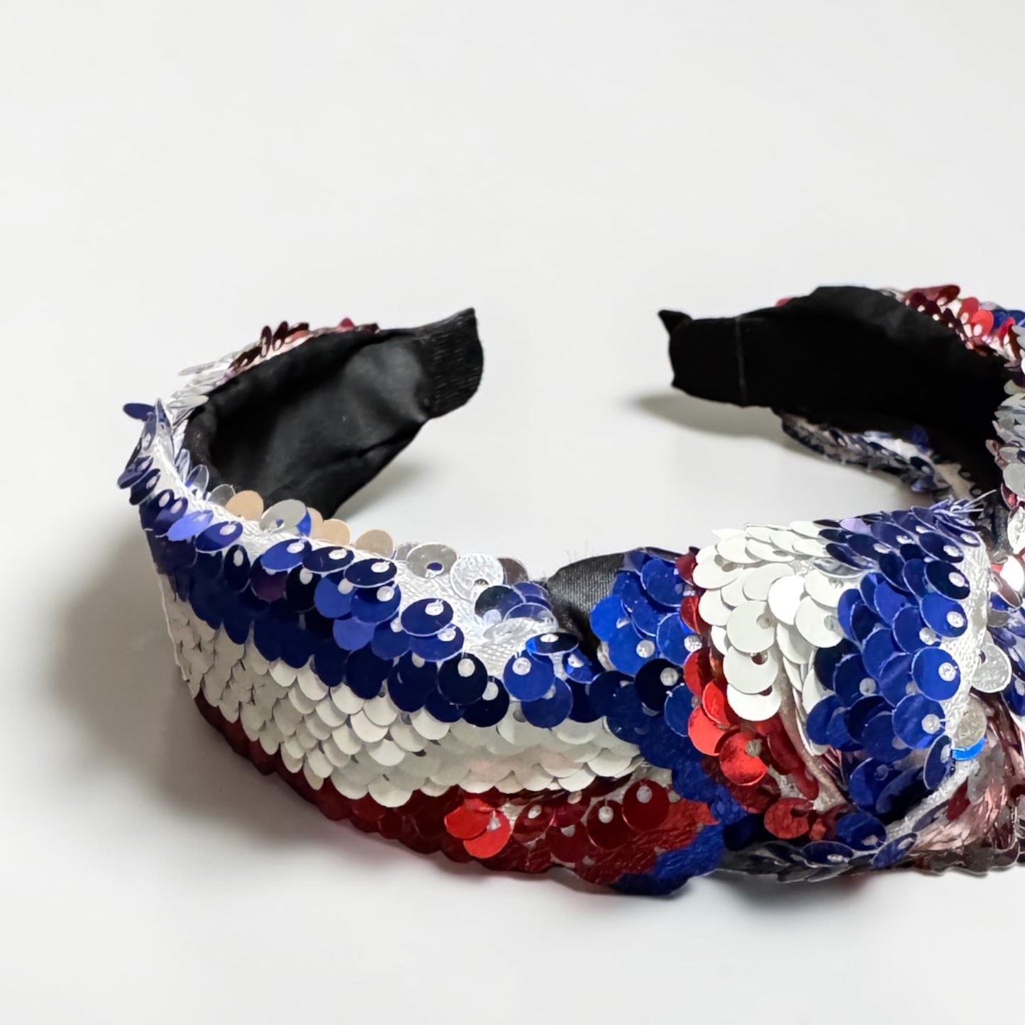 Patriotic Sequin Headband | Red, White & Blue Statement Accessory