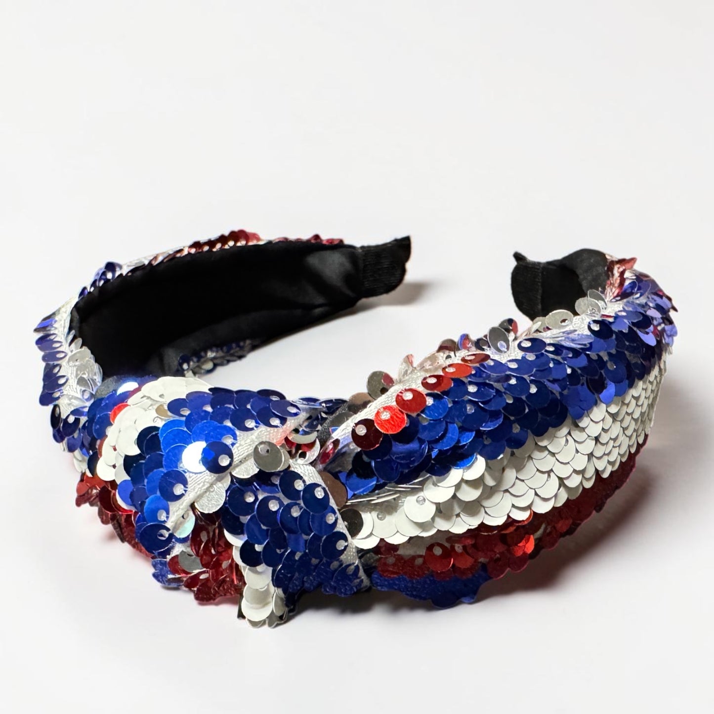 Patriotic Sequin Headband | Red, White & Blue Statement Accessory