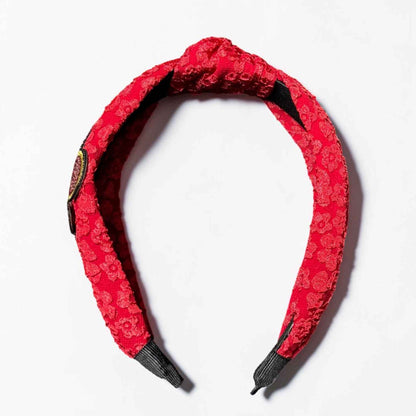 Red White Blue Fleur De Lis Top Knot Headband | Handmade Louisiana Patriotic Statement Accessory