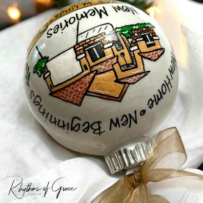 Hand-Painted House Ornament • Unique Realtor Gift & Housewarming Keepsake