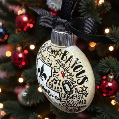 Louisiana Is Home Ornament – Hand-Painted LA Christmas Decor Personalized