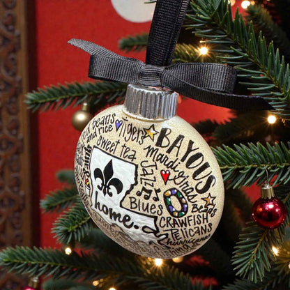 Louisiana Is Home Ornament – Hand-Painted LA Christmas Decor Personalized