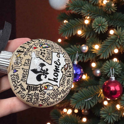 Louisiana Is Home Ornament – Hand-Painted LA Christmas Decor Personalized