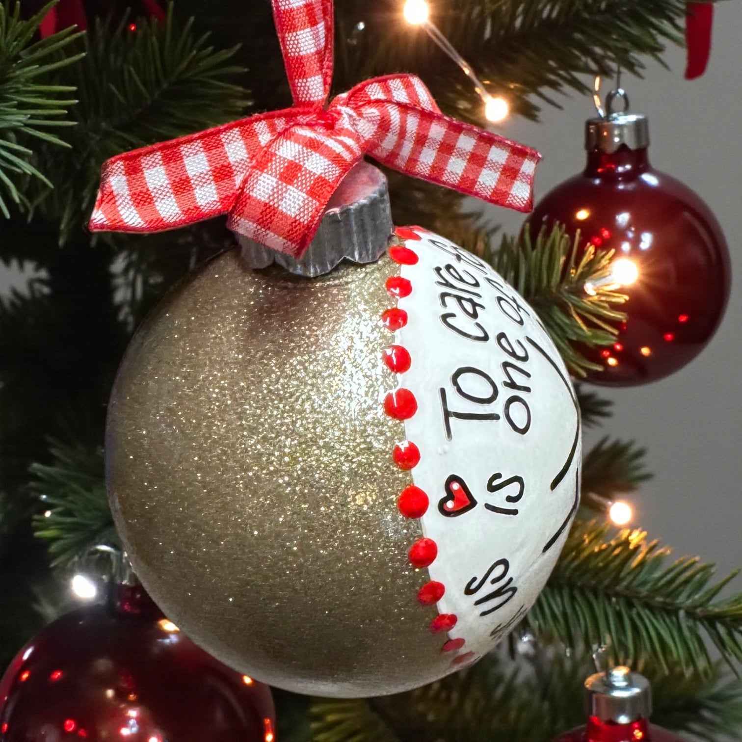 “To Care for Those Who Once Cared for Us” – Hand-Painted Caregiver Ornament