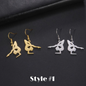 Dance It Out – Stainless Steel Dancer Dangle Earrings in Gold or Silver 💃 - Rhythms of Grace Creative