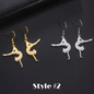 Dance It Out – Stainless Steel Dancer Dangle Earrings in Gold or Silver 💃 - Rhythms of Grace Creative