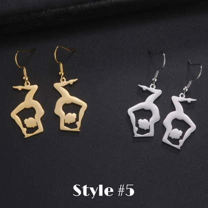 Dance It Out – Stainless Steel Dancer Dangle Earrings in Gold or Silver 💃 - Rhythms of Grace Creative