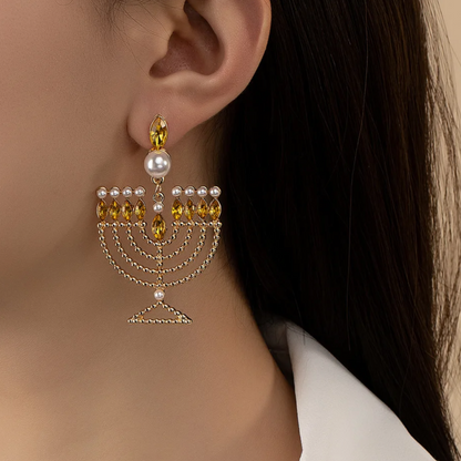 Illuminate Your Style with Dazzling Menorah Earrings – Perfect for Hanukkah! - Rhythms of Grace Creative