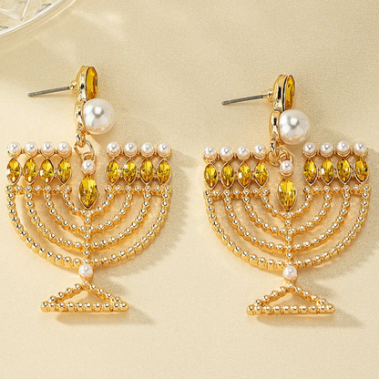 Illuminate Your Style with Dazzling Menorah Earrings – Perfect for Hanukkah! - Rhythms of Grace Creative