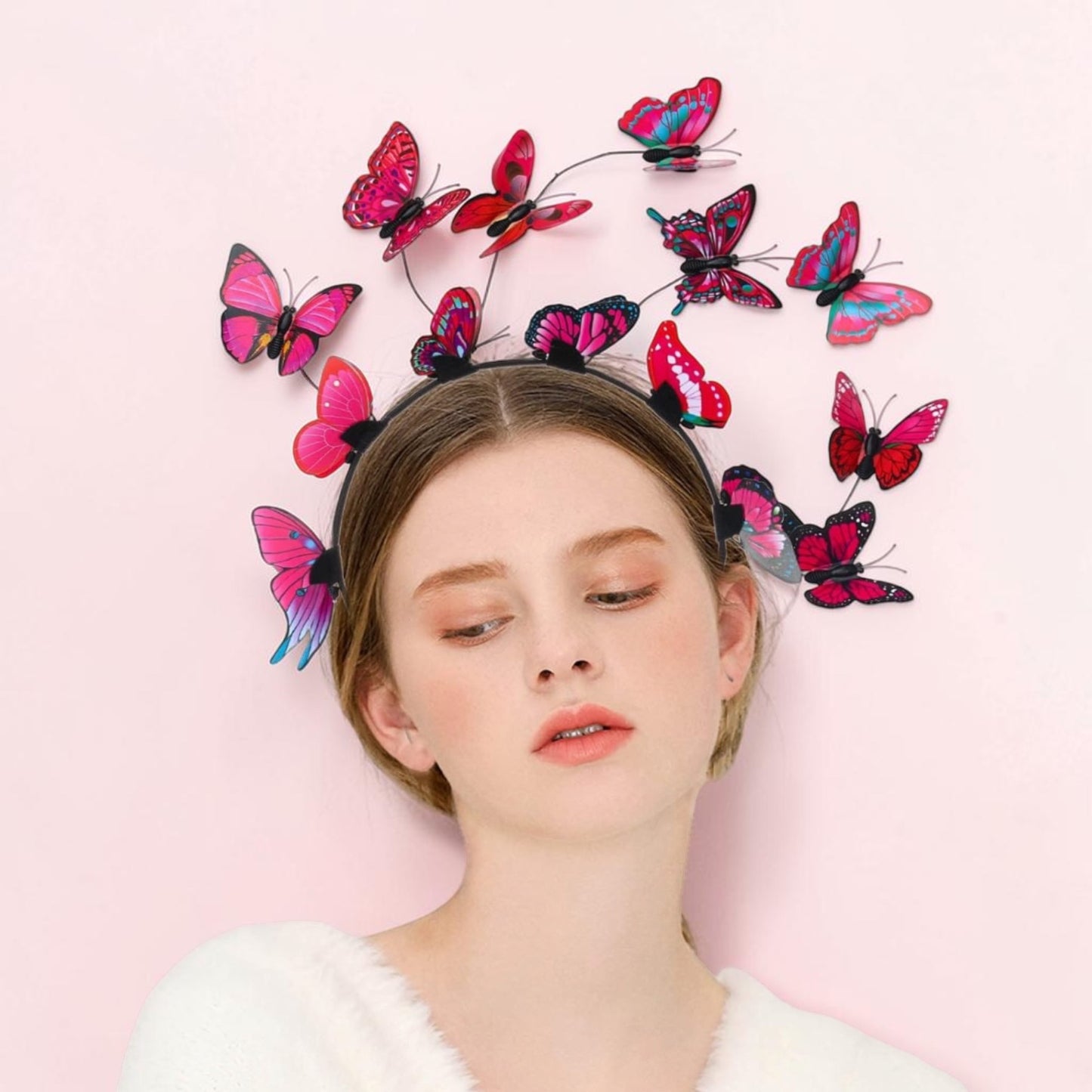 Butterfly Headband for Women – 3D Monarch Butterfly Crown | Festival, Garden Party, Boho Hair Accessory (Multiple Colors)