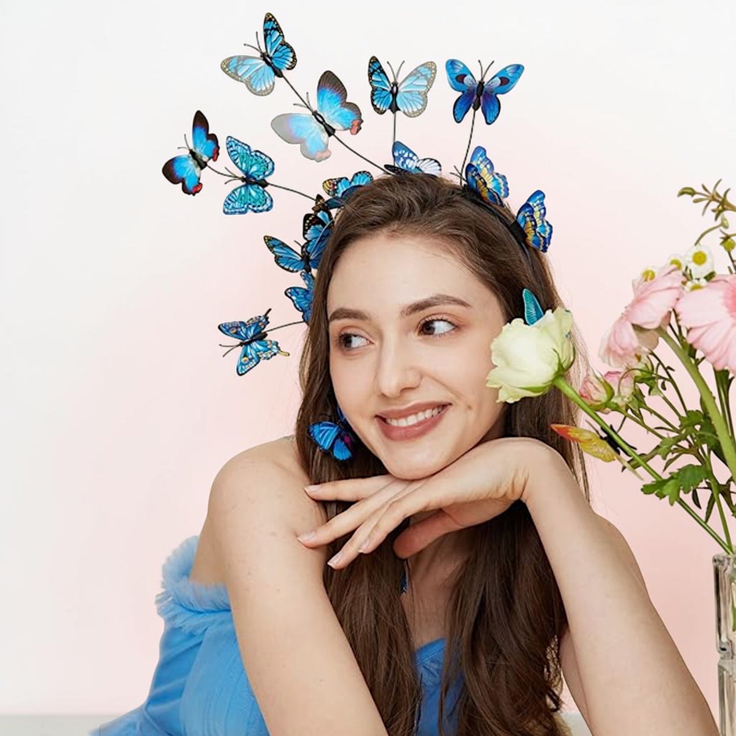 Butterfly Headband for Women – 3D Monarch Butterfly Crown | Festival, Garden Party, Boho Hair Accessory (Multiple Colors)