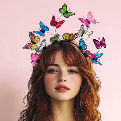 Butterfly Headband for Women – 3D Monarch Butterfly Crown | Festival, Garden Party, Boho Hair Accessory (Multiple Colors)