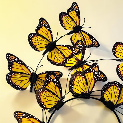 Butterfly Headband for Women – 3D Monarch Butterfly Crown | Festival, Garden Party, Boho Hair Accessory (Multiple Colors)