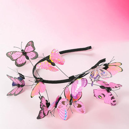 Butterfly Headband for Women – 3D Monarch Butterfly Crown | Festival, Garden Party, Boho Hair Accessory (Multiple Colors)