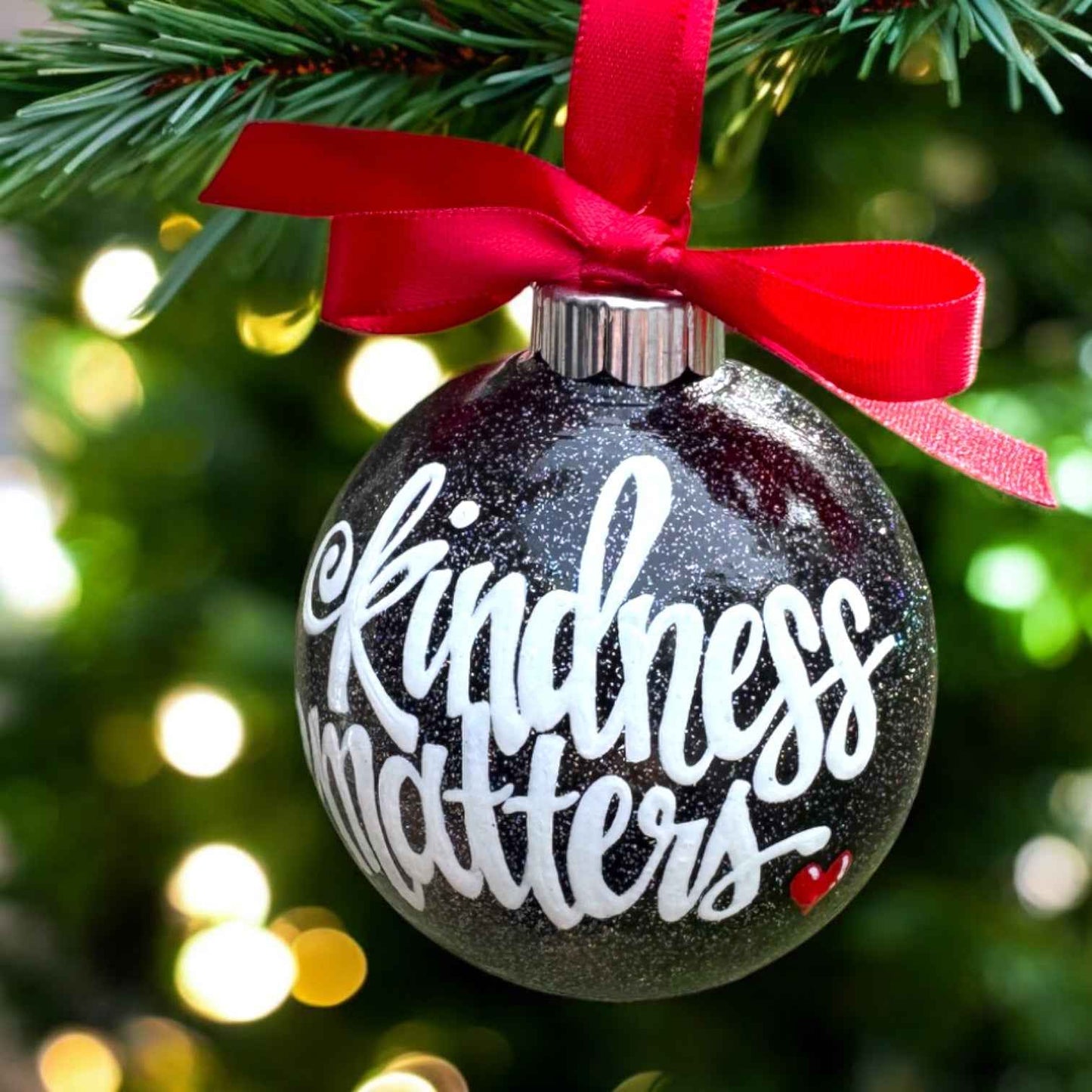 Kindness Matters Ornament – Hand-Painted Thank You Christmas Ornament, Personalized Holiday Keepsake Gift