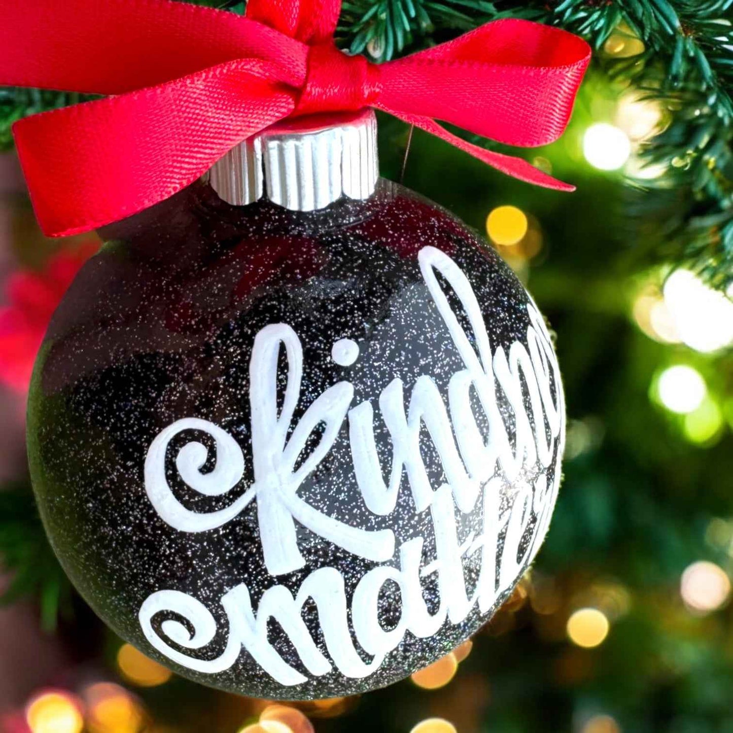 Kindness Matters Ornament – Hand-Painted Thank You Christmas Ornament, Personalized Holiday Keepsake Gift