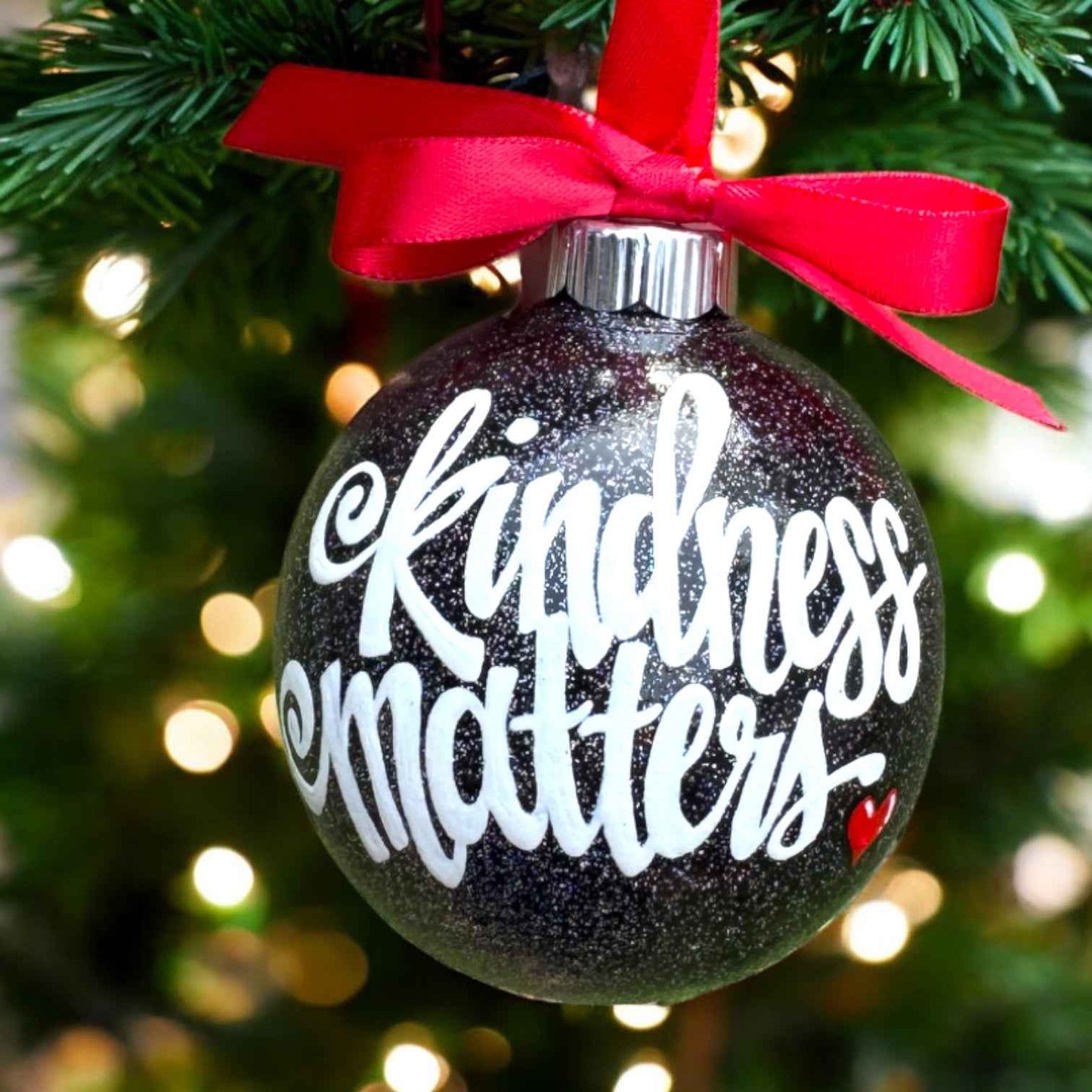 Kindness Matters Ornament – Hand-Painted Thank You Christmas Ornament, Personalized Holiday Keepsake Gift