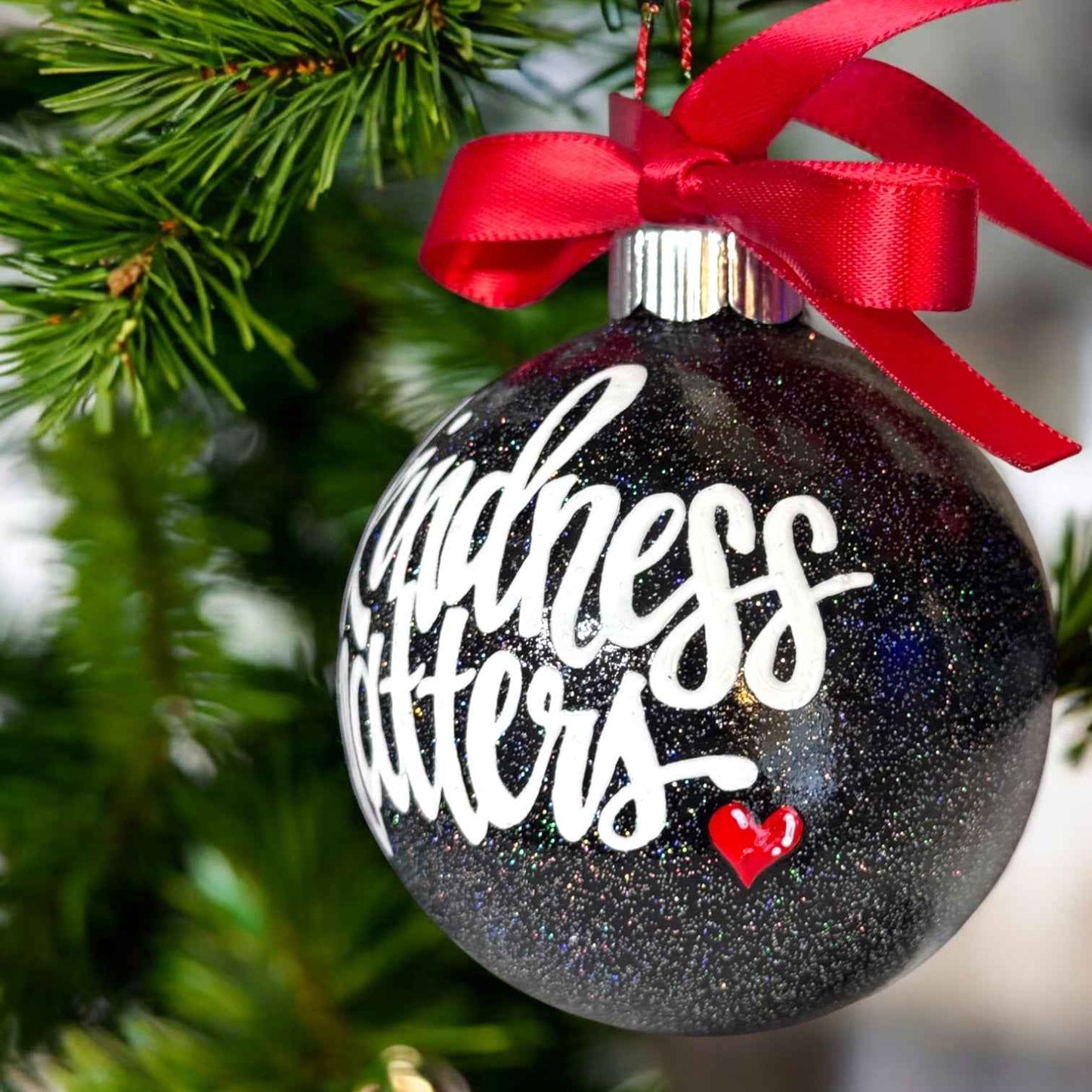Kindness Matters Ornament – Hand-Painted Thank You Christmas Ornament, Personalized Holiday Keepsake Gift