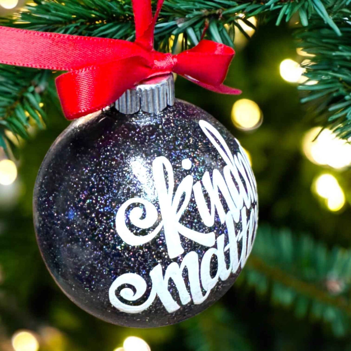 Kindness Matters Ornament – Hand-Painted Thank You Christmas Ornament, Personalized Holiday Keepsake Gift