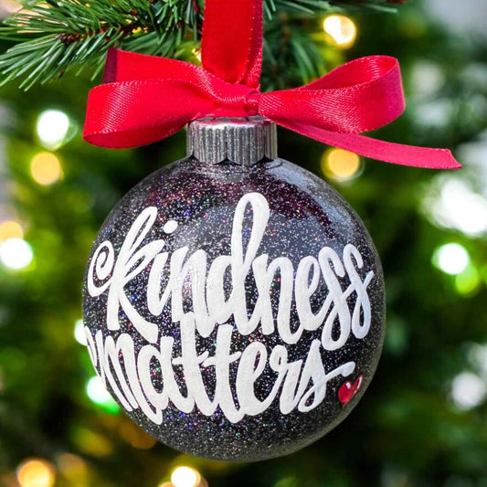 Kindness Matters Ornament – Hand-Painted Thank You Christmas Ornament, Personalized Holiday Keepsake Gift