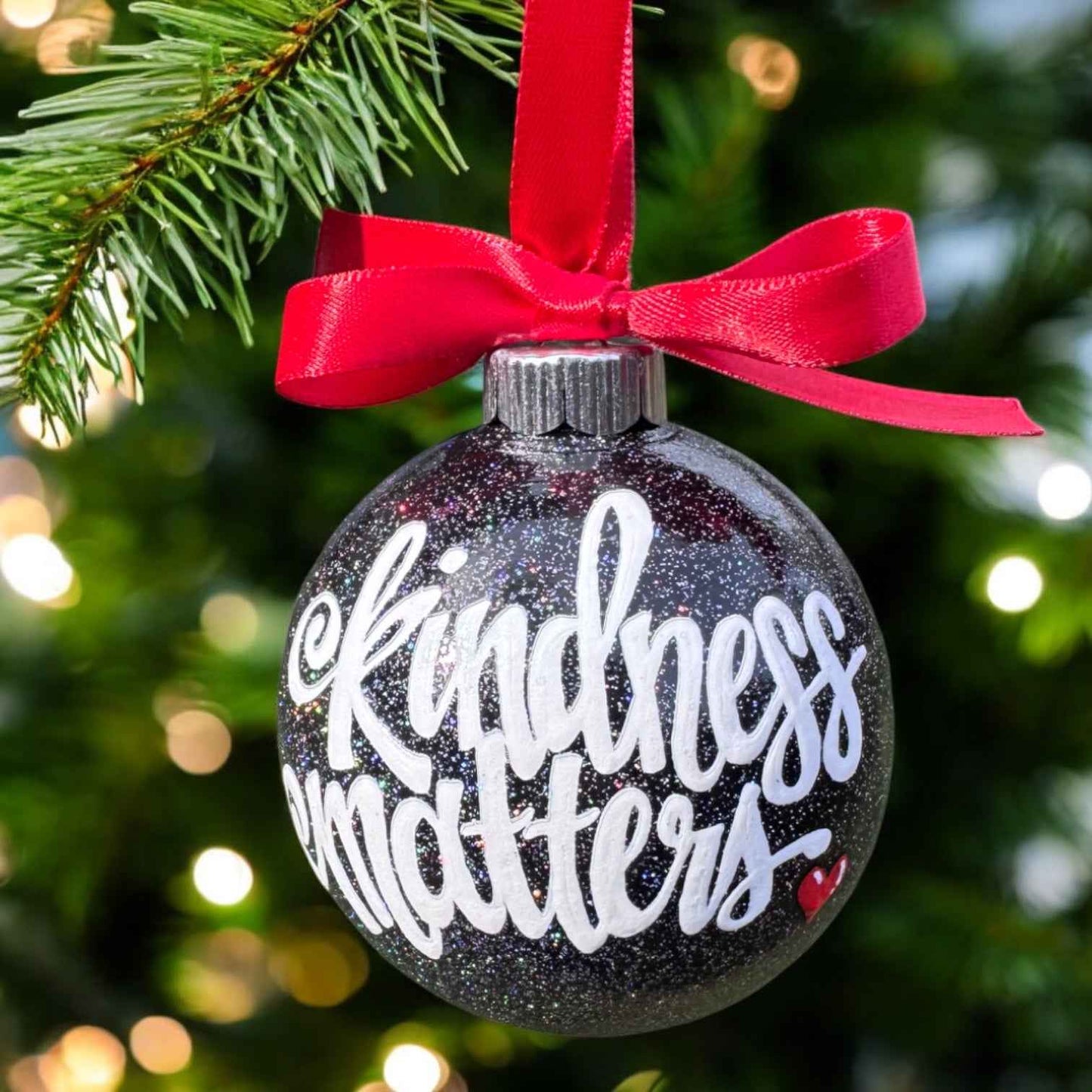 Kindness Matters Ornament – Hand-Painted Thank You Christmas Ornament, Personalized Holiday Keepsake Gift