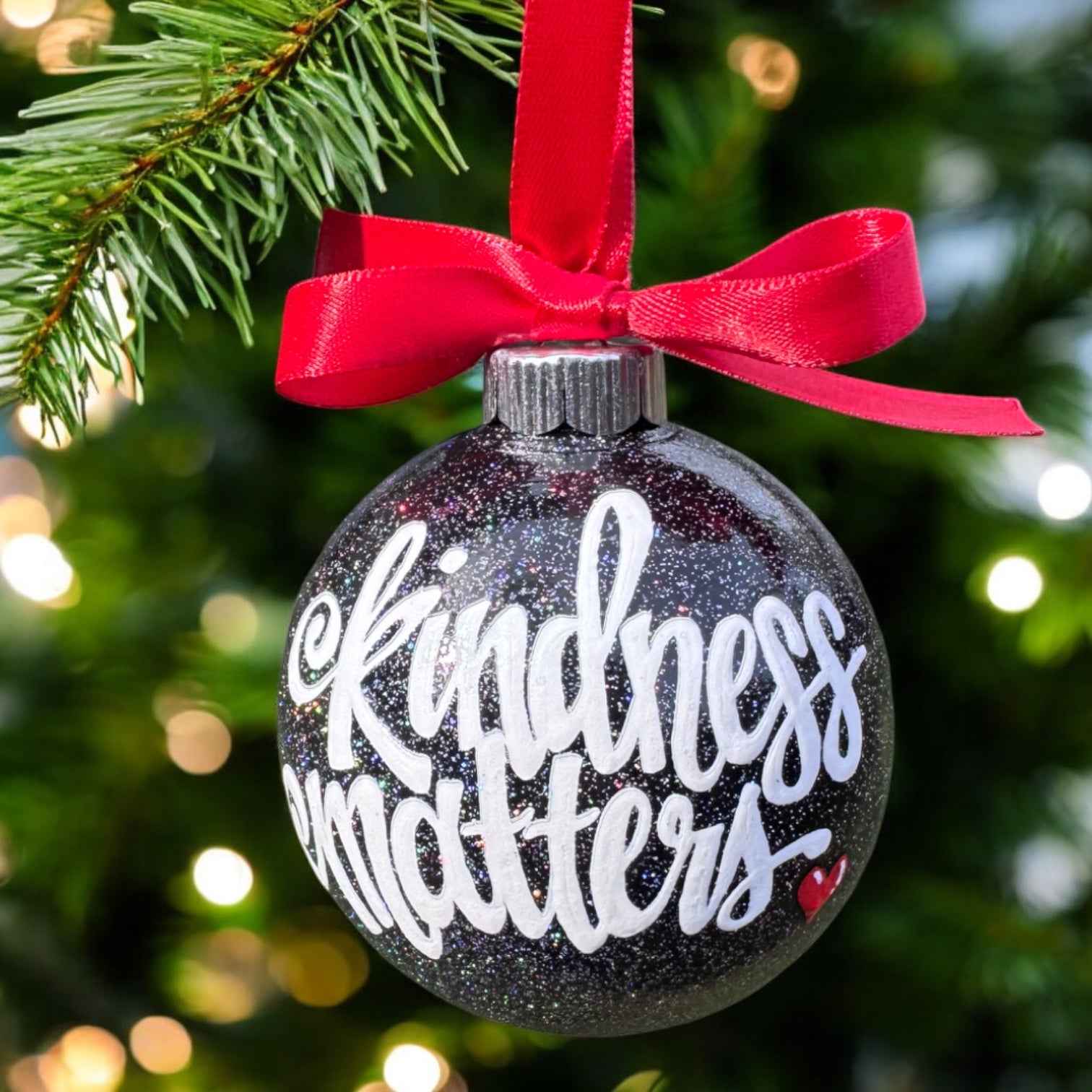 Kindness Matters Ornament – Hand-Painted Thank You Christmas Ornament, Personalized Holiday Keepsake Gift