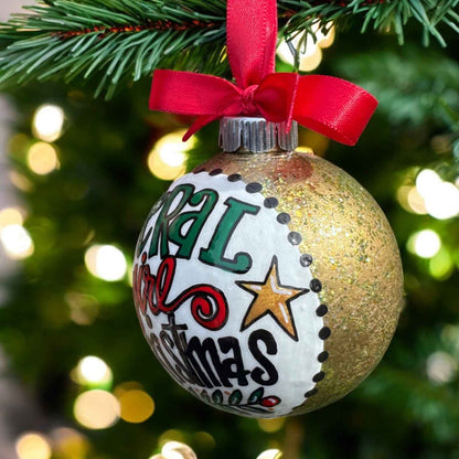 Feral Girl Christmas Ornament – Funny Hand-Painted Holiday Ornament, Personalized Gag Gift for Besties