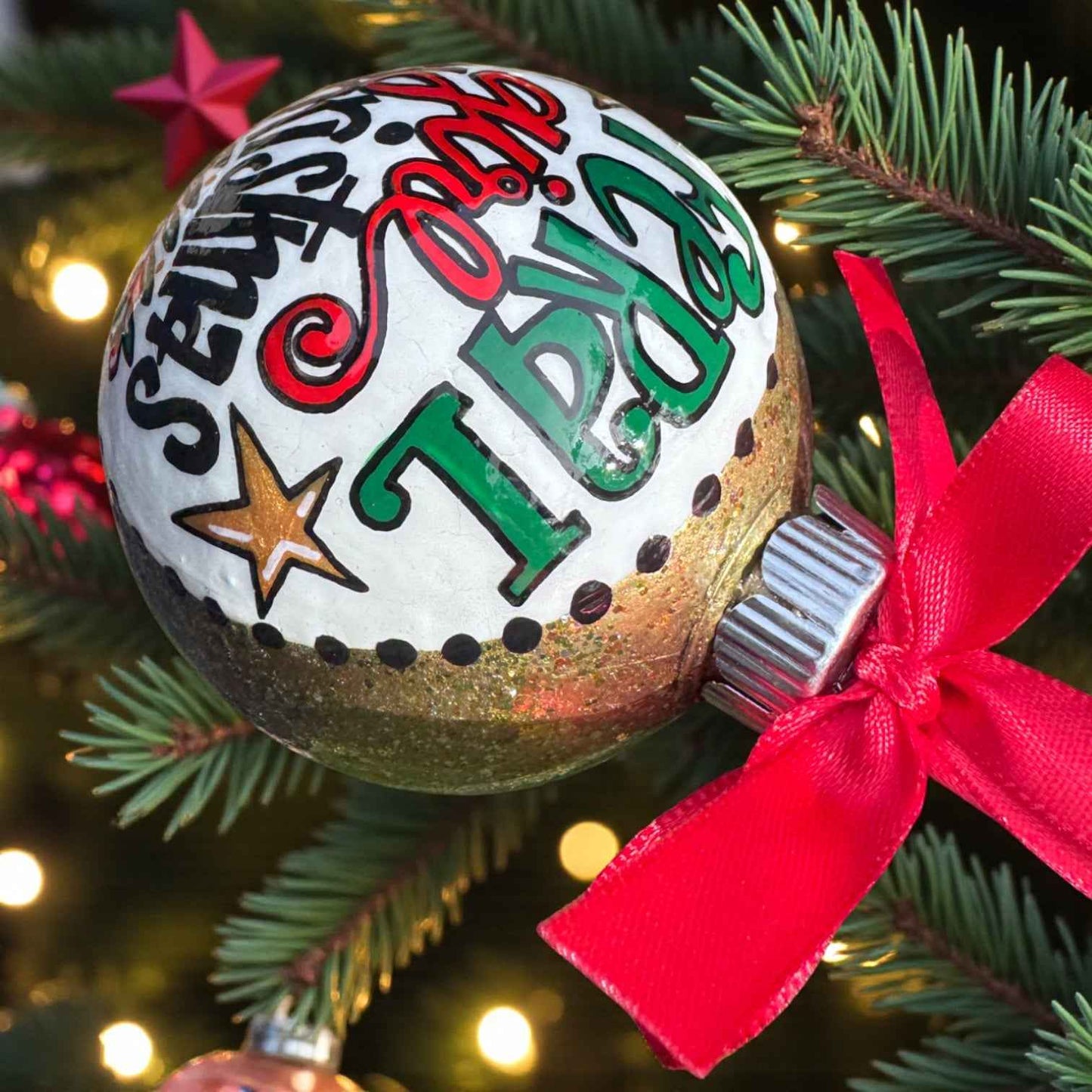 Feral Girl Christmas Ornament – Funny Hand-Painted Holiday Ornament, Personalized Gag Gift for Besties